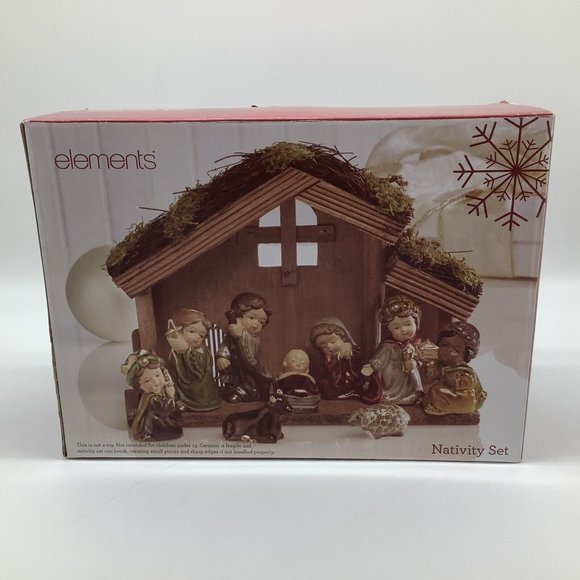 Elements Vintage 9 Pc Childrens Nativity Set, NEW - Picture 11 of 12